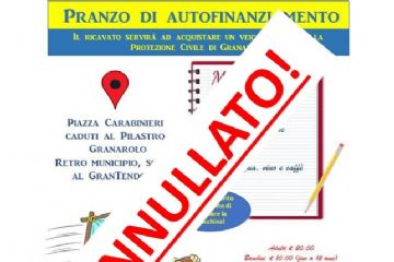 Annullato: Pranzo di autofinanziamento associazione &quot;Protezione Civile Granarolo dell&#39;Emilia&quot;
