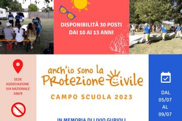 Campo scuola 2023 - Anch&#39;io sono la protezione civile
