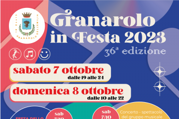 “Granarolo in Festa”, il 7 e 8 ottobre la citt&#224; si accende