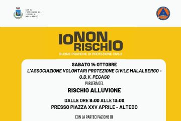  &quot;Io non rischio&quot; 2023 - I volontari di ODV PEGASO parleranno del Rischio Alluvione in Piazza XXV Aprile ad Altedo