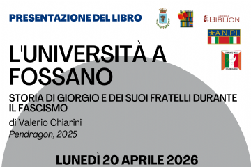 “L’università a Fossano”: presentazione del libro di Valerio Chiarini